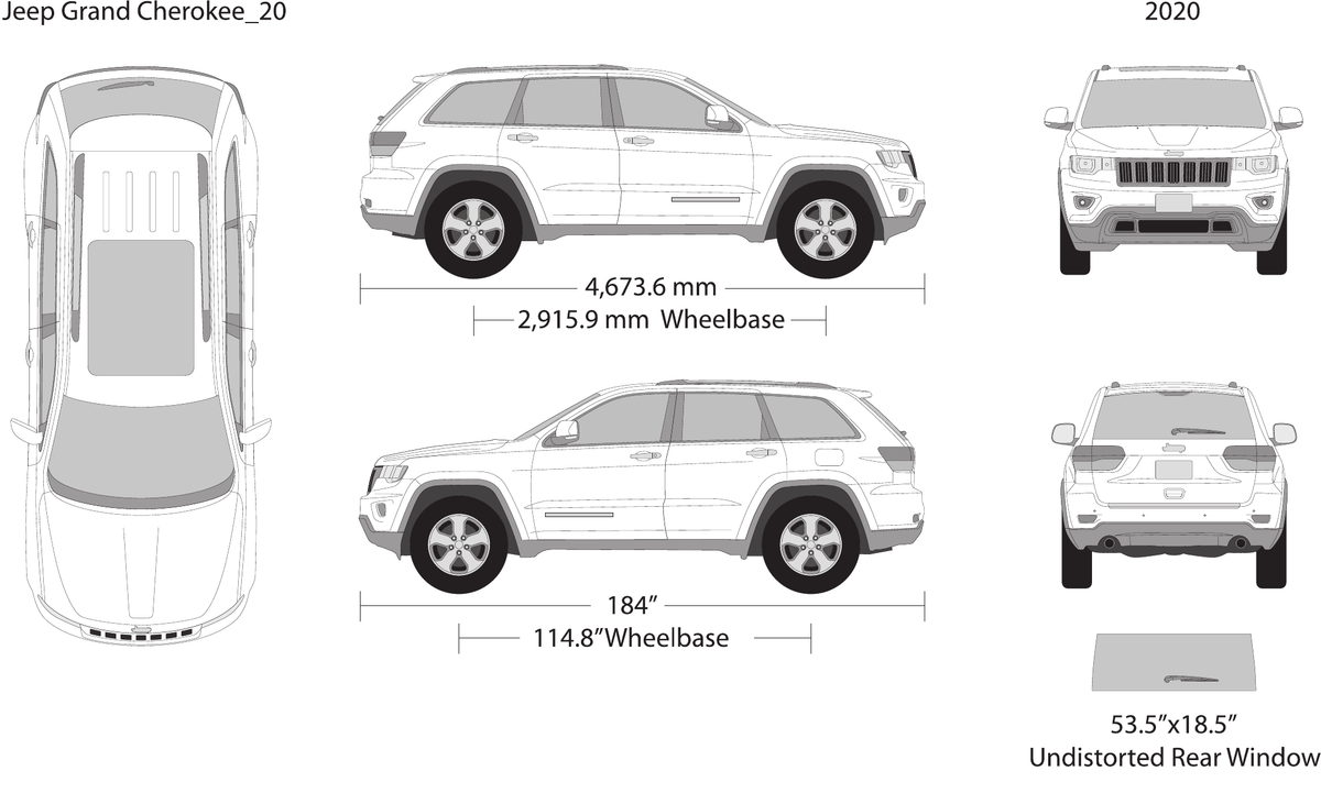 2020 Jeep Grand Cherokee Vector Wrap Template - GravBase