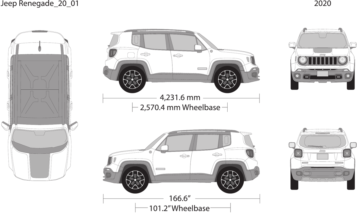 2020 Jeep Renegade vector wrap template, Design-Ready PDF - GravBase