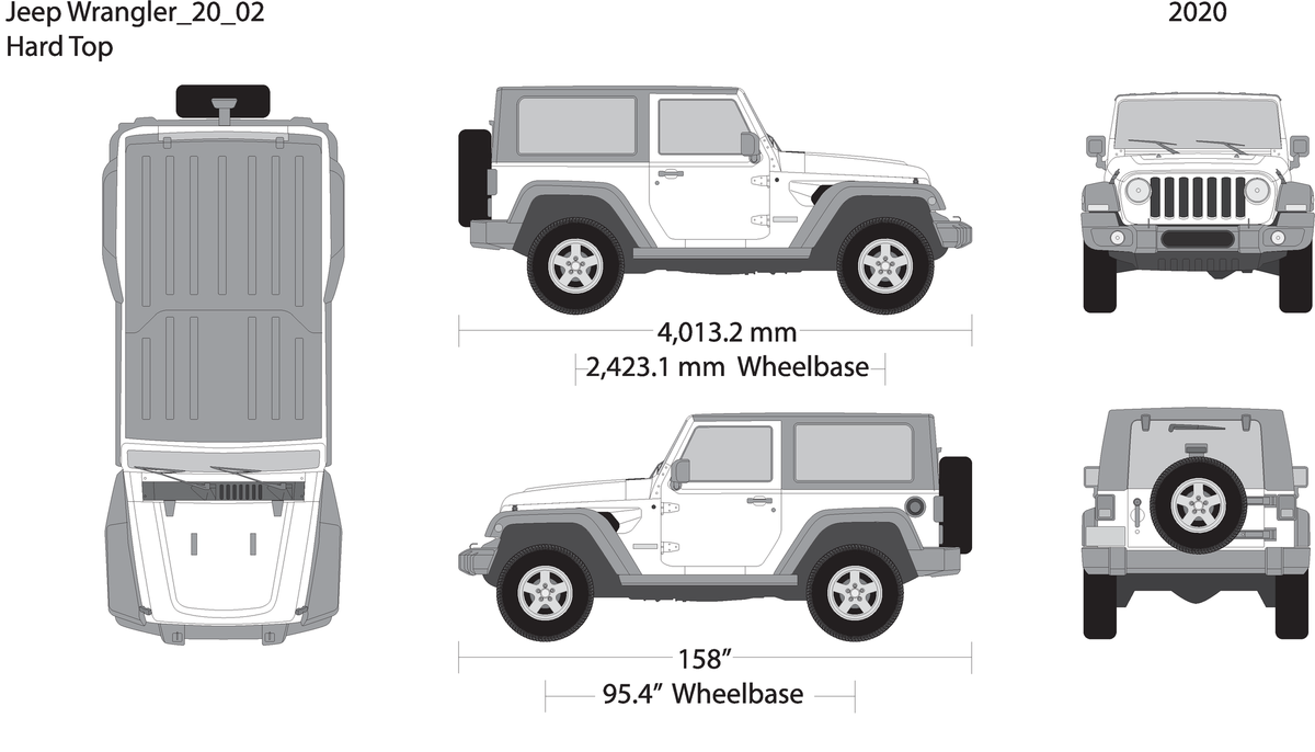 2020 Jeep Wrangler V02 Vehicle Wrap Template