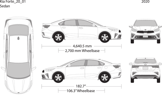 2020 Kia Forte vector wrap template, Design-Ready PDF - GravBase