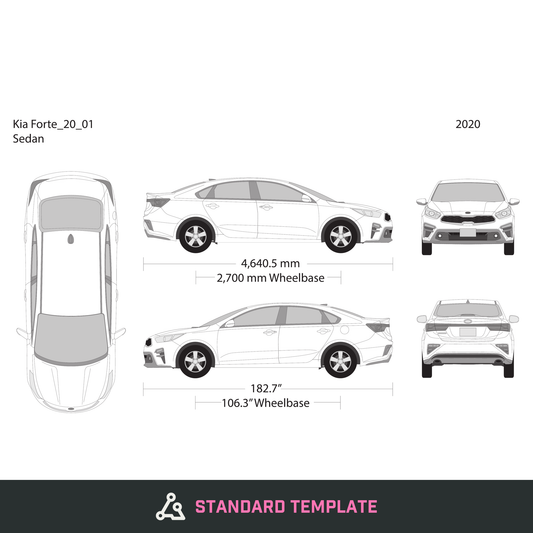 2020 Kia Forte vector wrap template, Design-Ready PDF - GravBase