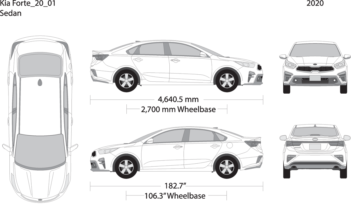2020 Kia Forte V01 Vehicle Wrap Template