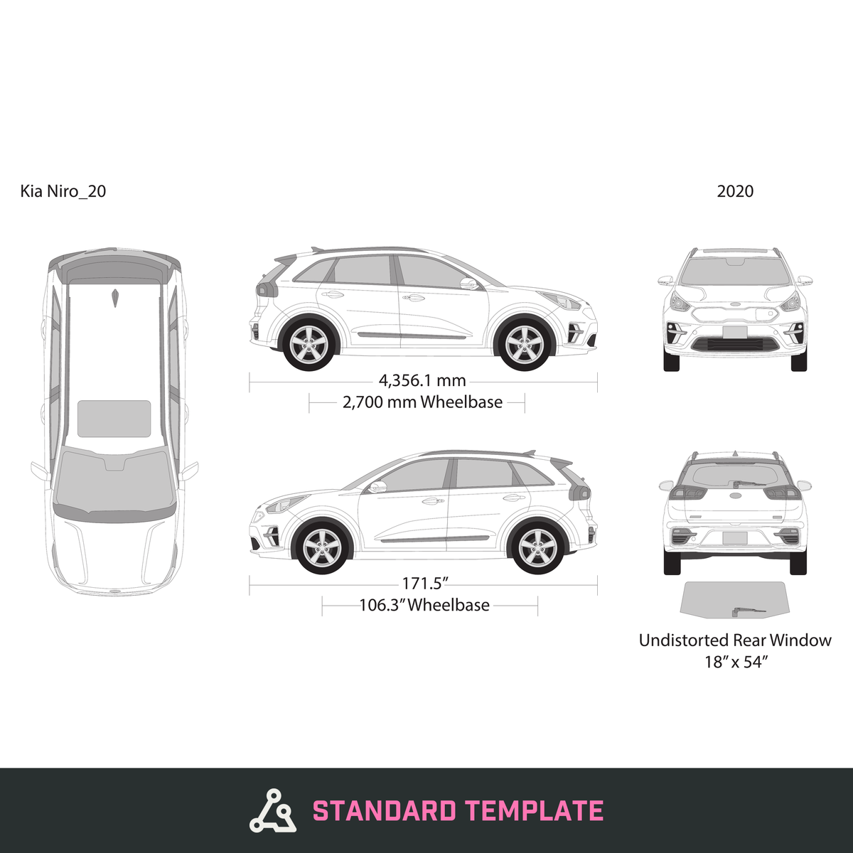 2020 Kia Niro vector wrap template, Design-Ready PDF - GravBase