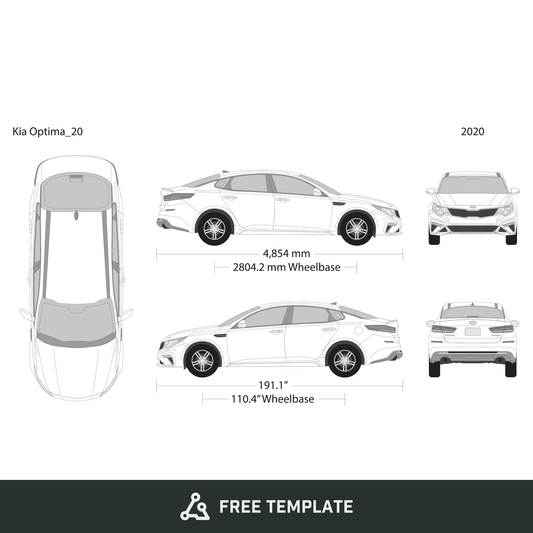 2020 Kia Optima free vector vehicle wrap template - GravBase