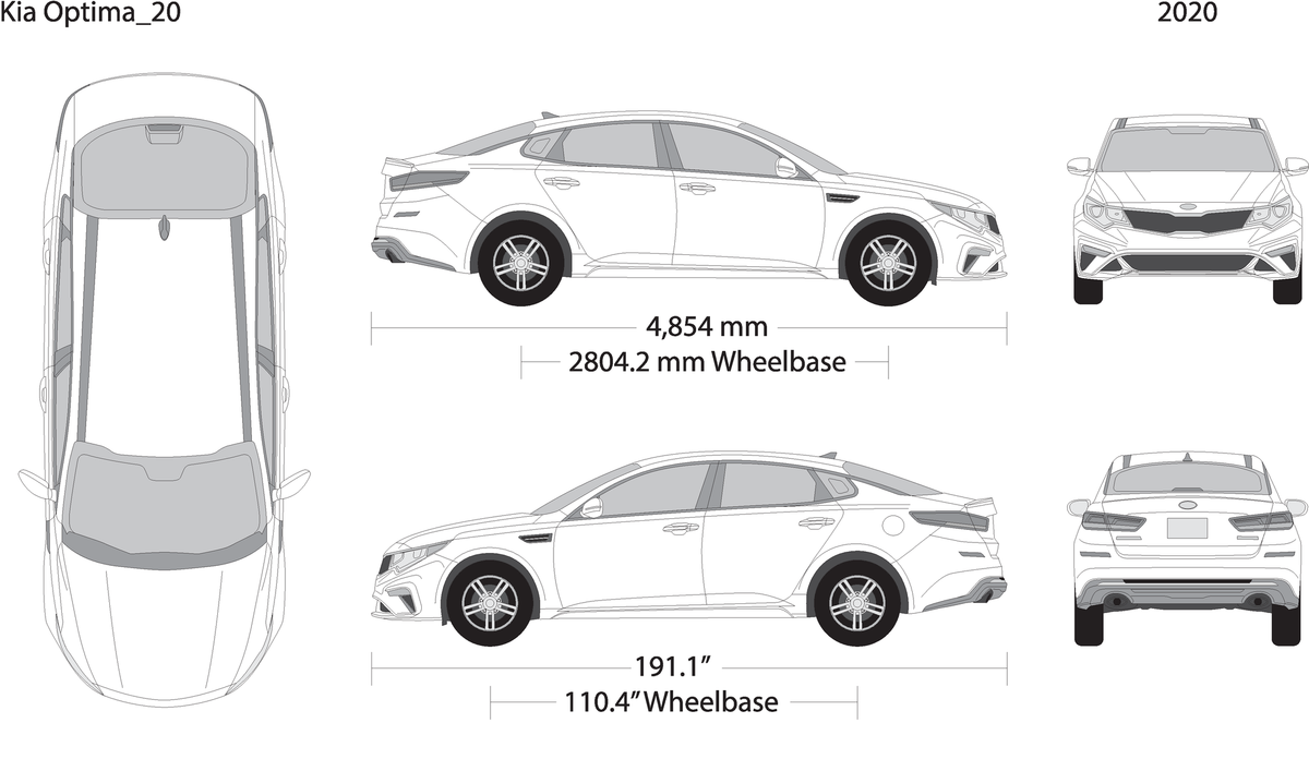 2020 Kia Optima V20 Vehicle Wrap Template