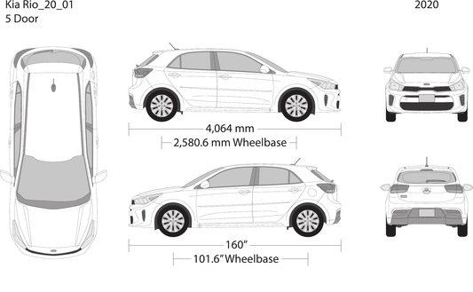 2020 Kia Rio5 vector wrap template, Design-Ready PDF - GravBase