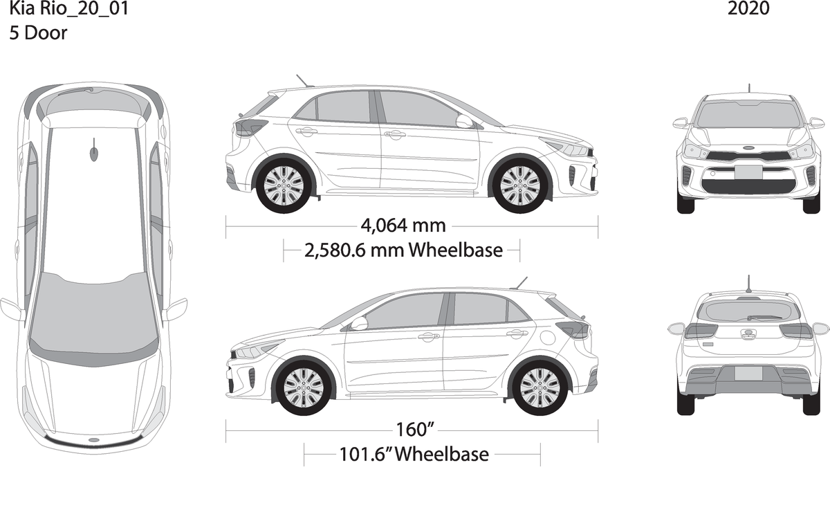 2020 Kia Rio5 V01 Vehicle Wrap Template