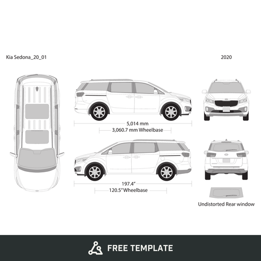 2020 Kia Sedona free vector vehicle wrap template - GravBase