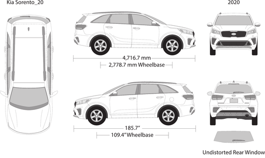 2020 Kia Sorento Vector Wrap Template - GravBase