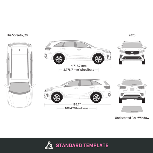 2020 Kia Sorento vector wrap template, Design-Ready PDF - GravBase