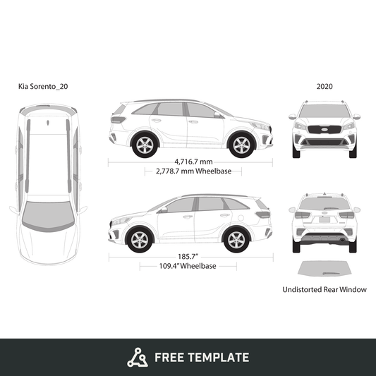 2020 Kia Sorento free vector vehicle wrap template - GravBase