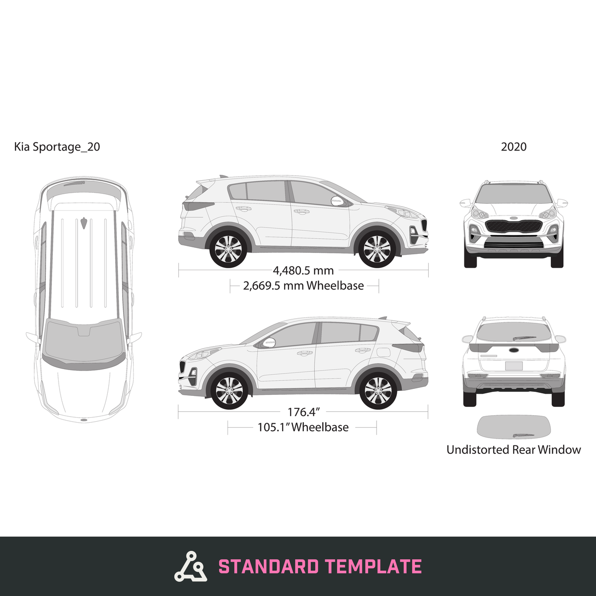 2020 Kia Sportage vector wrap template, Design-Ready PDF - GravBase