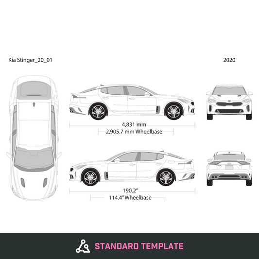 2020 Kia Stinger vector wrap template, Design-Ready PDF - GravBase