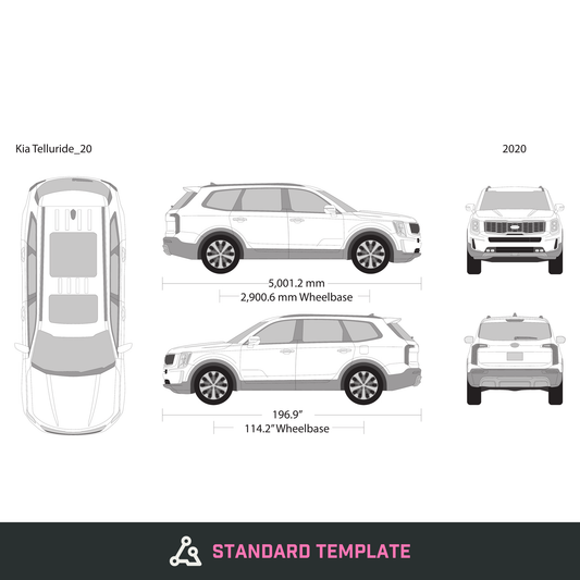2020 Kia Telluride vector wrap template, Design-Ready PDF - GravBase