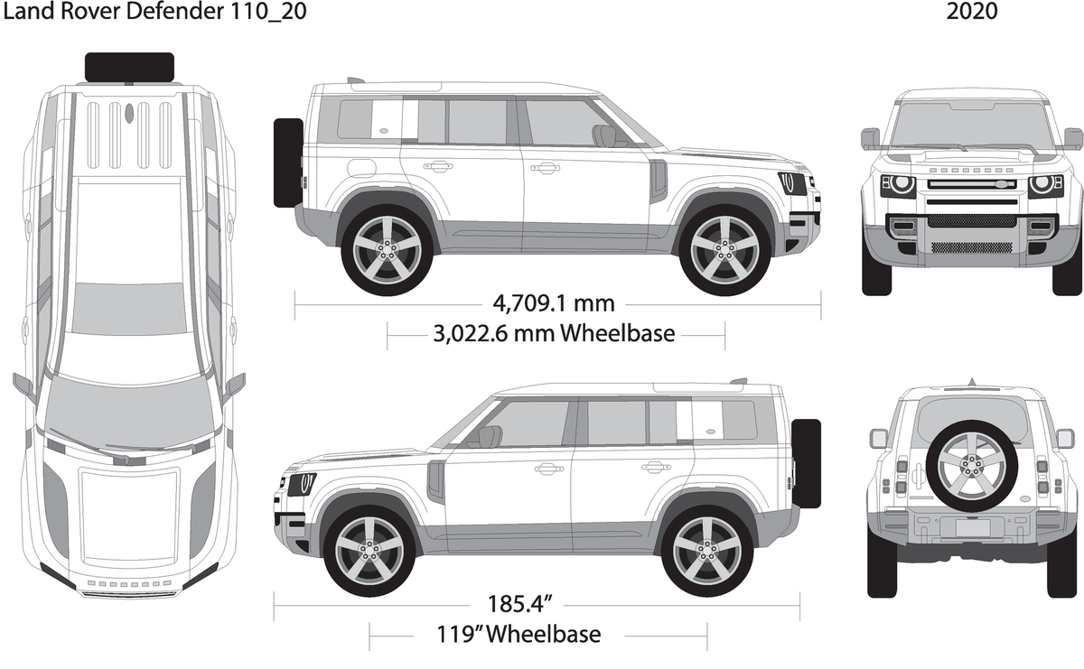 2020 Land Rover Defender Defender 110 V20 Vehicle Wrap Template
