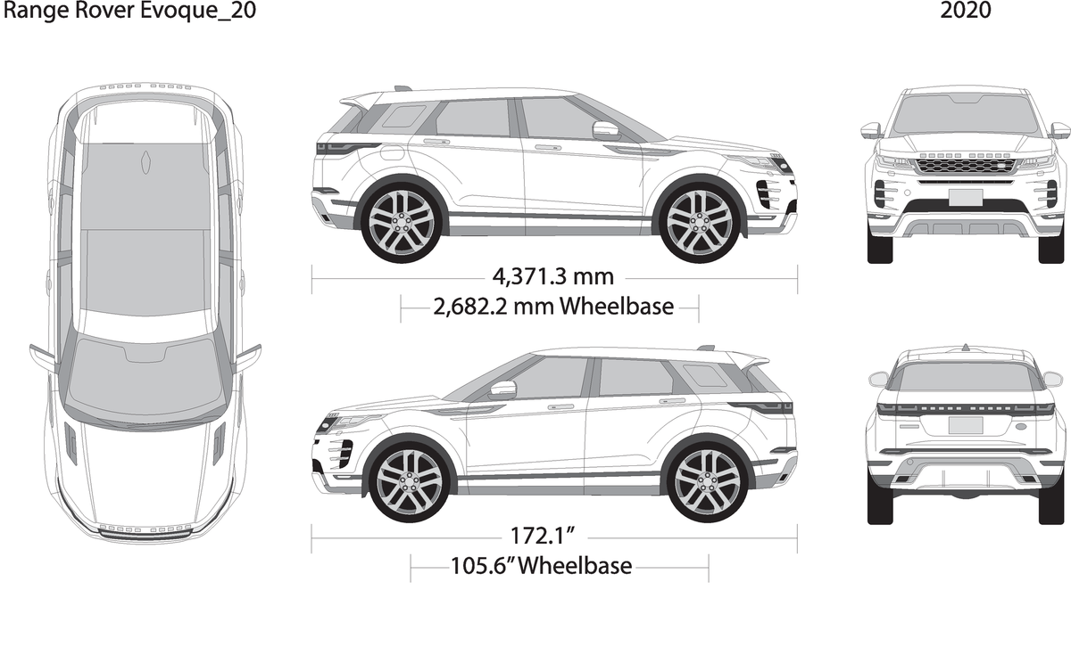 2020 Land Rover Evoque V20 Vehicle Wrap Template