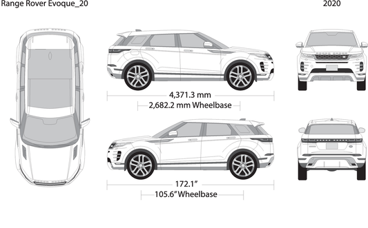 2020 Land Rover Evoque V20 Vehicle Wrap Template