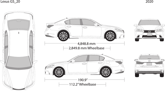 2020 Lexus GS vector wrap template, Design-Ready PDF - GravBase