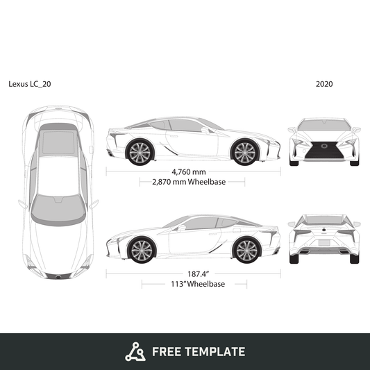 2020 Lexus LC free vector vehicle wrap template - GravBase