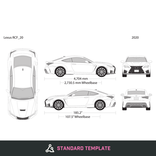 2020 Lexus RCF vector wrap template, Design-Ready PDF - GravBase
