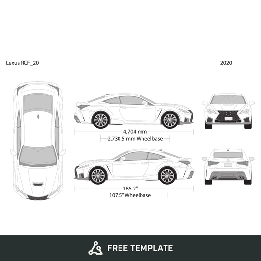 2020 Lexus RCF free vector vehicle wrap template - GravBase