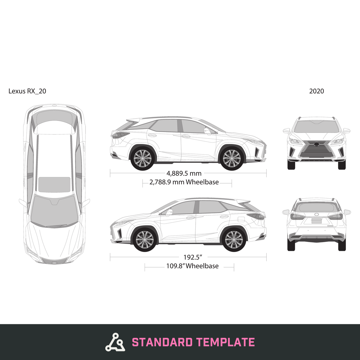 2020 Lexus RX vector wrap template, Design-Ready PDF - GravBase