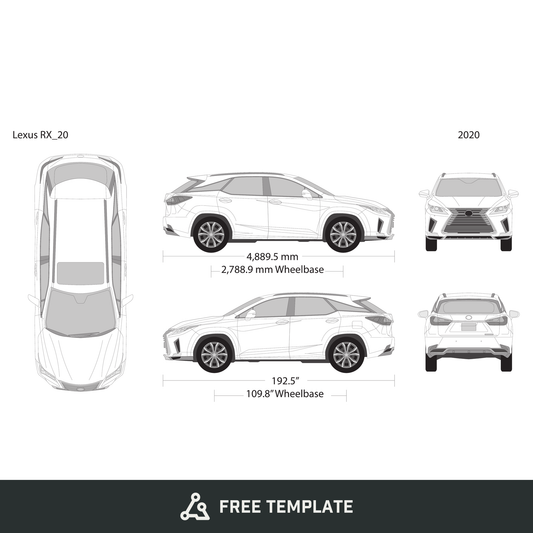 2020 Lexus RX free vector vehicle wrap template - GravBase