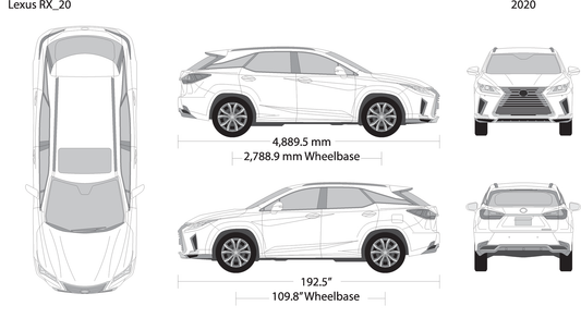 2020 Lexus Rx V20 Vehicle Wrap Template