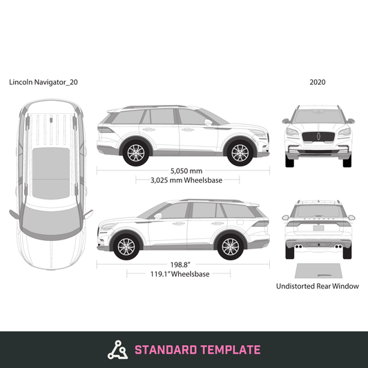 2020 Lincoln Avaitor vector wrap template, Design-Ready PDF - GravBase