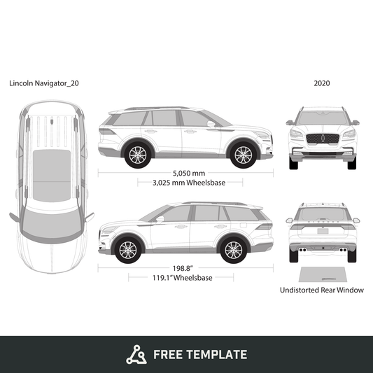 2020 Lincoln Avaitor free vector vehicle wrap template - GravBase