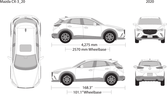 2020 Mazda CX-3 vector wrap template, Design-Ready PDF - GravBase