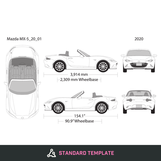 2020 Mazda MX-5 vector wrap template V01, Design-Ready PDF - GravBase