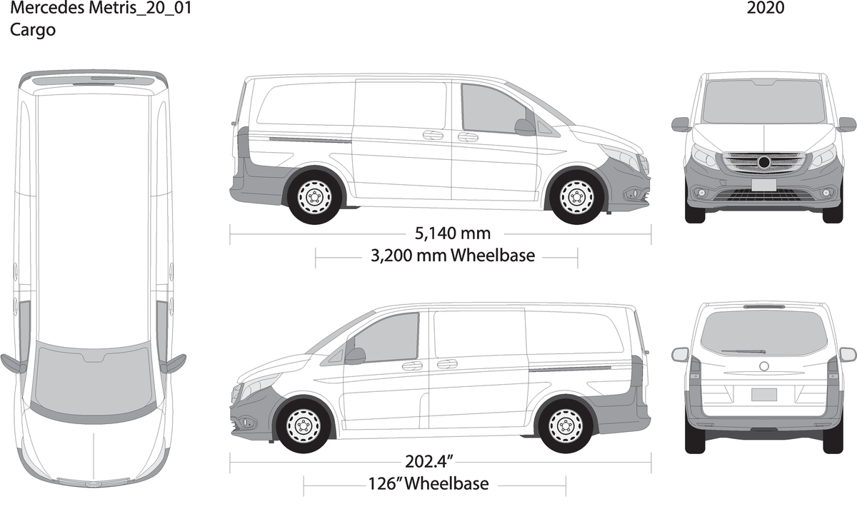 2020 Mercedes Metris V01 Vehicle Wrap Template