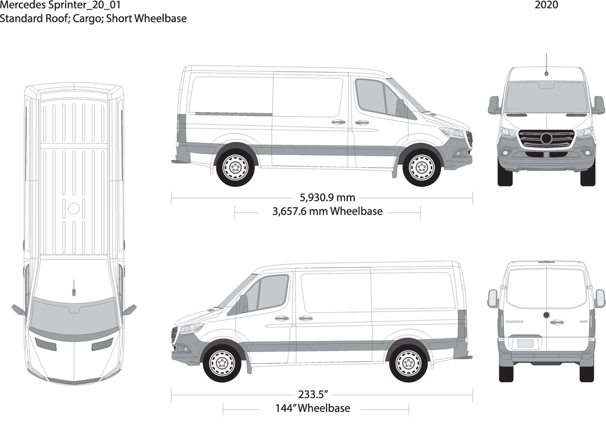 2020 Mercedes Sprinter V01 Vehicle Wrap Template