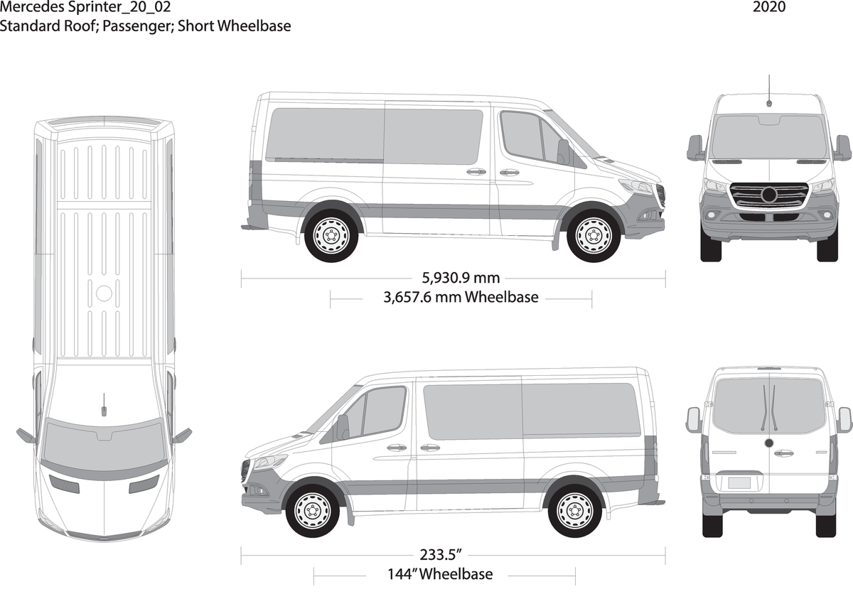 2020 Mercedes Sprinter V02 Vehicle Wrap Template