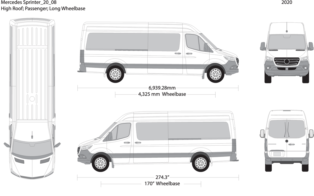 2020 Mercedes Sprinter V08 Vehicle Wrap Template