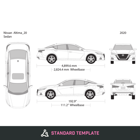 2020 Nissan Altima vector wrap template, Design-Ready PDF - GravBase