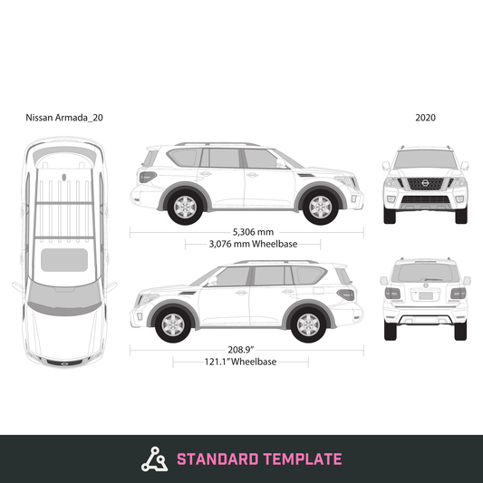 2020 Nissan Armada vector wrap template, Design-Ready PDF - GravBase