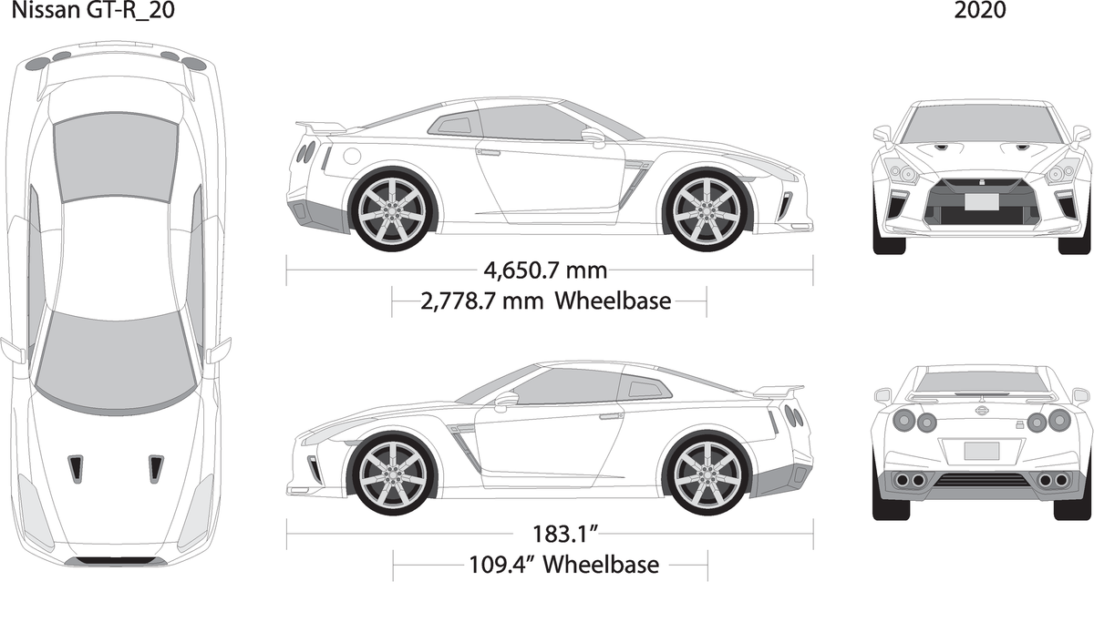 2020 Nissan Gt R V20 Vehicle Wrap Template