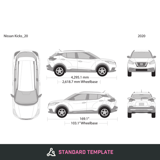 2020 Nissan Kicks vector wrap template, Design-Ready PDF - GravBase