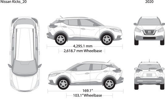 2020 Nissan Kicks V20 Vehicle Wrap Template