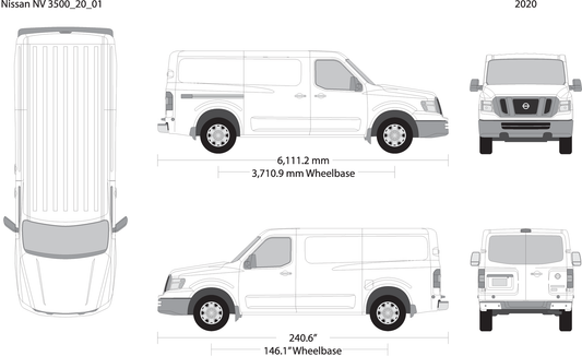 2020 Nissan Nv Cargo 3500 V01 Vehicle Wrap Template