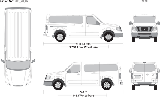 2020 Nissan Nv Passenger V02 Vehicle Wrap Template