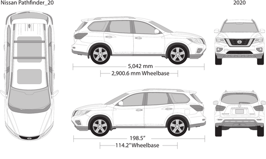 2020 Nissan Pathfinder vector wrap template, Design-Ready PDF - GravBase