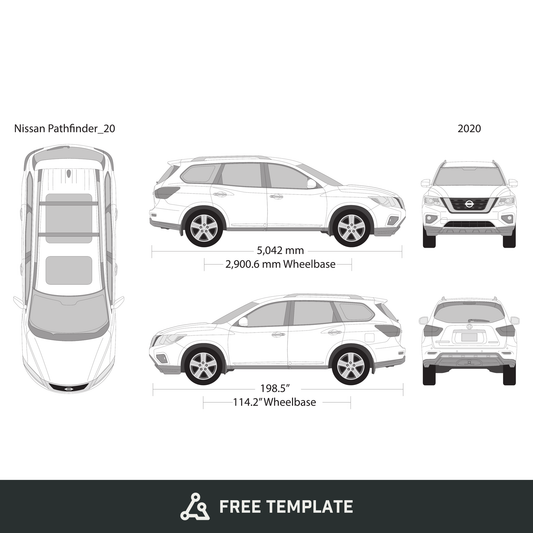 2020 Nissan Pathfinder free vector vehicle wrap template - GravBase