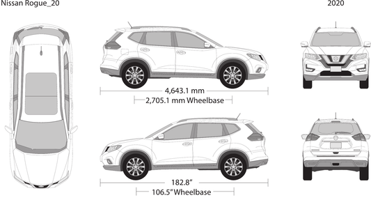 2020 Nissan Rogue vector wrap template, Design-Ready PDF - GravBase