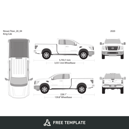 2020 Nissan Titan free vector vehicle wrap template - GravBase