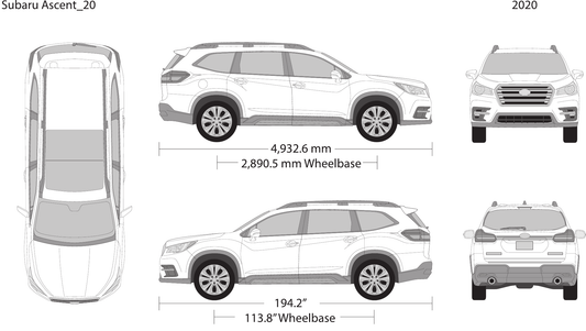 2020 Subaru Ascent vector wrap template, Design-Ready PDF - GravBase