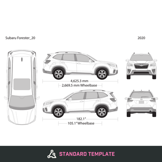 2020 Subaru Forester vector wrap template, Design-Ready PDF - GravBase