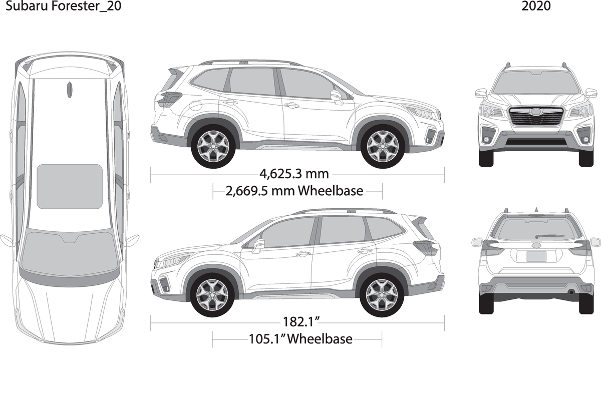 2020 Subaru Forester V20 Vehicle Wrap Template